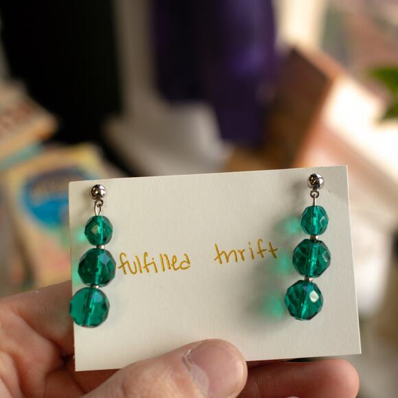 Turquoise Beaded Dangle Earrings - Picture 3 of 5